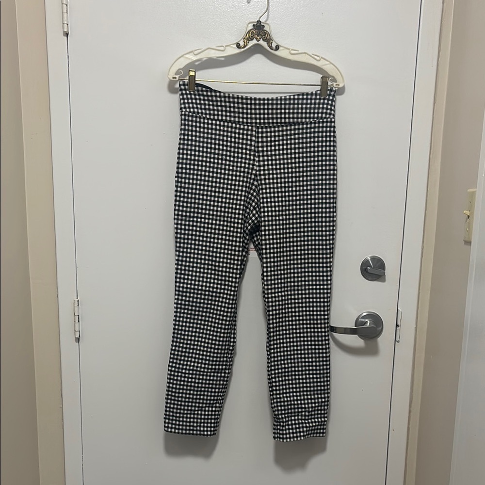 Trendy Black and White Gingham Pants